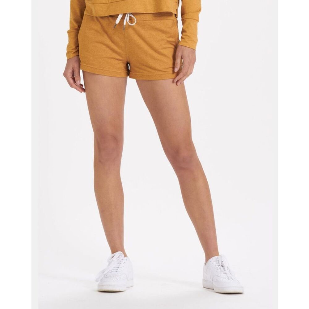 Vuori Halo Performance Short Flax Heather Yellow Size L
